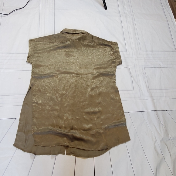 Roaman's silky blouse army green plus sz 12W - Picture 5 of 11